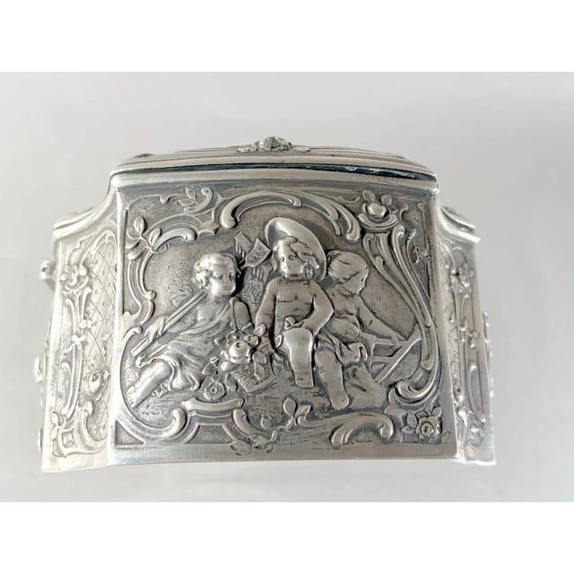 Late 19thC European Hanau Rococo Silver Trinket Box - 1 Pc For Sale - Image 15 of 16