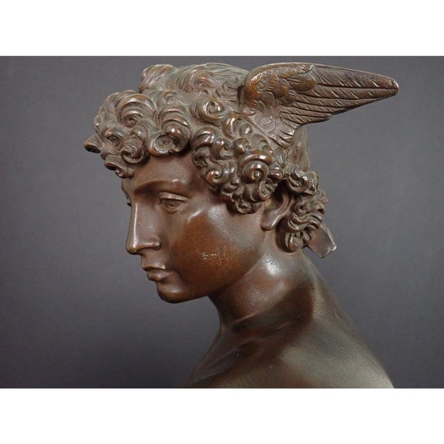 19th Century French Sculpture of a Seated Mercury by Pierre Marius Montagne For Sale In New York - Image 6 of 11