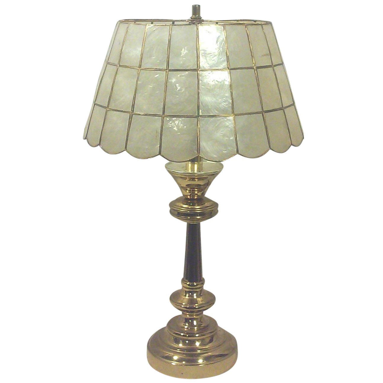 Brass Table Lamp with Capiz Shell Shade Chairish