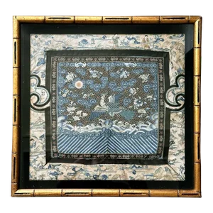 Framed Stunning Chinese Qing Dynasty Kesi Peacock Third Rank Badge