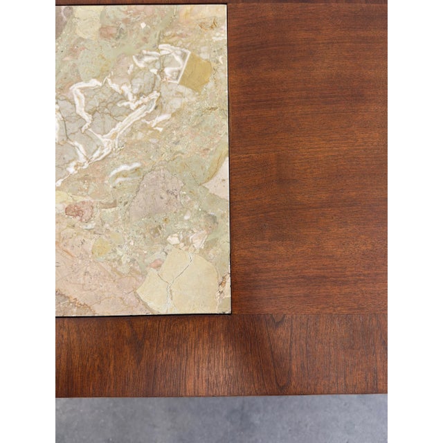 1960s Arched Walnut Credenza With Stone Inlay Top For Sale - Image 15 of 15