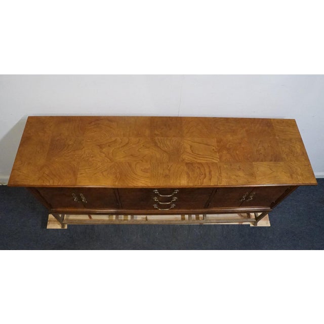 Hickory White Burled Walnut Italian Modern 70" Sideboard Buffet W. Metal Base 41024-41 For Sale - Image 10 of 14