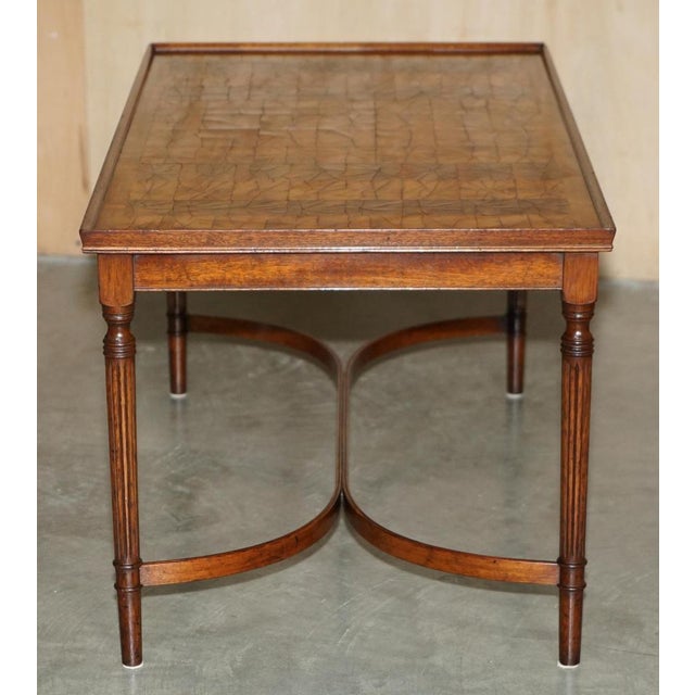 Antique Regency Oyster Laburnum Wood Style Coffee Table, 1920s For Sale - Image 15 of 18