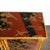 Art Deco Bamboo & Cubist Red & Black Geometric Detailed Gilt Chinoiserie Cabinet For Sale - Image 15 of 18