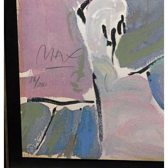 Peter Max Peter Max "Seated Man" Hand Signed 1981 Serigraph, Custom Framed For Sale - Image 4 of 6