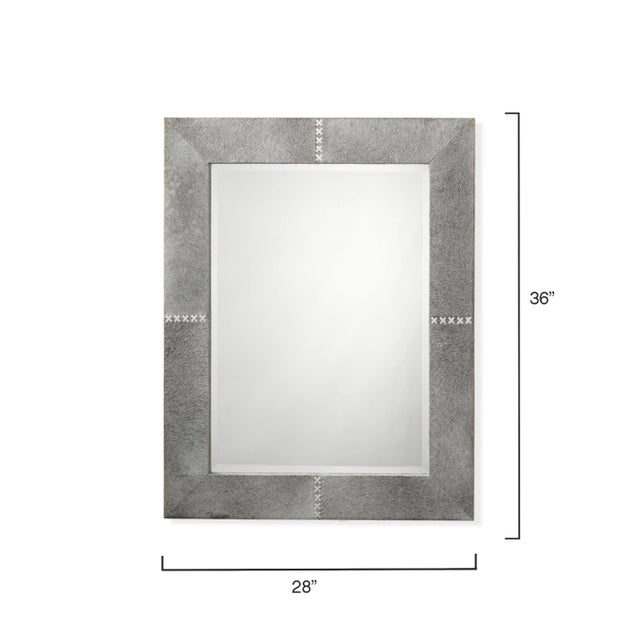 Transitional Jamie Young Cross Stitch Rectangle Mirror in Grey For Sale - Image 3 of 7