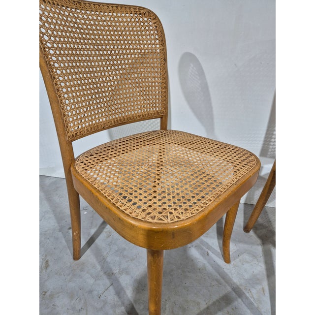 1960s Pair of Vintage Ligna Chairs with Webbing Seat, 1960s For Sale - Image 5 of 8