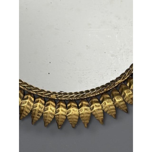 Mid-Century Modern Mid-Century Modern Hollywood Regency Spanish Gilt Metal Sun Mirror, 1950s For Sale - Image 3 of 18