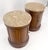 Late 20th Century Pair of Round Cylinder Shape Two Doors End Lamp Tables Stands Pull Out Trays For Sale - Image 5 of 18