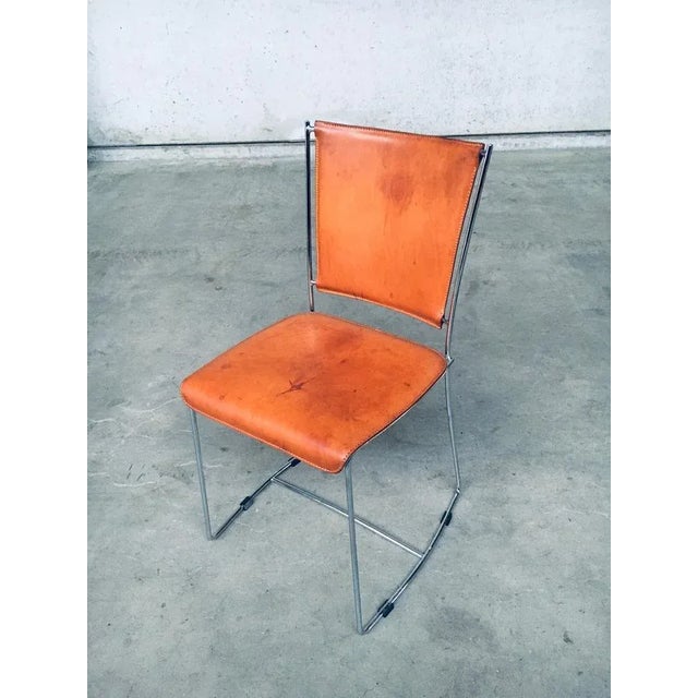 Animal Skin Postmodern Italian Design Leather Dining Chair Set by Segis, 1990s, Set of 7 For Sale - Image 7 of 18