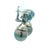 Contemporary 18k Black Rhodium Heart Aquamarine & Black Pearl Drop Earrings, Pair For Sale - Image 3 of 10