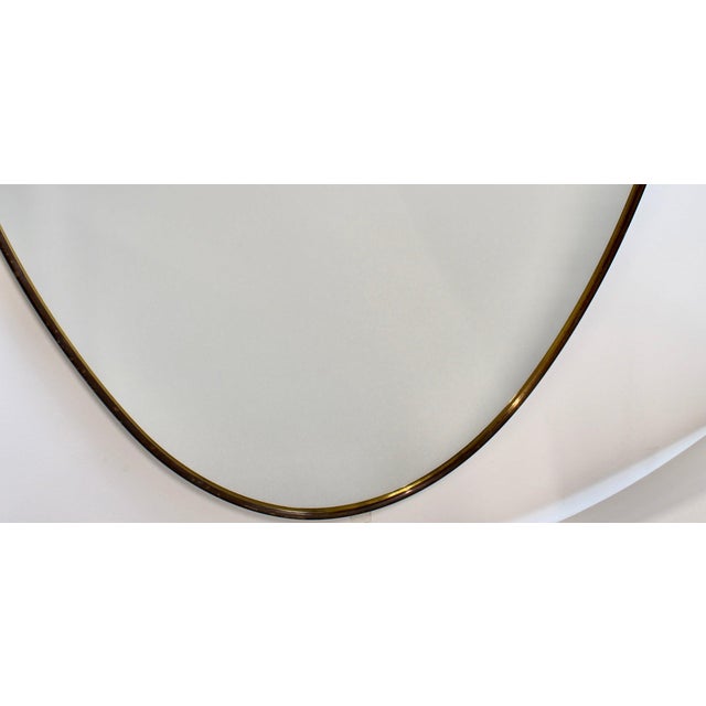 Mid-Century Modern Italian Wall Mirror with Brass Frame, 1960s For Sale - Image 11 of 14