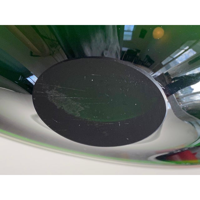 1950s Early 1950s Oval Green Glass Sommerso Console Bowl Attributed to Erickson Glass For Sale - Image 5 of 11