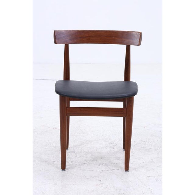 Product details hans olsen for frem røjle – vintage teak dining chair newly upholstered and covered with high-quality faux...