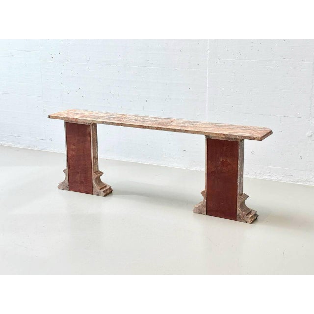 Console Table in Reddish-Brown Marble, Italy For Sale - Image 15 of 18