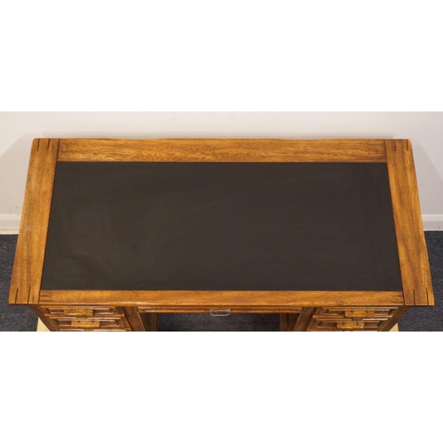 Wood High End Vintage Rustic Southwestern Cowboy Style 56" Writing Desk 7054 For Sale - Image 7 of 12
