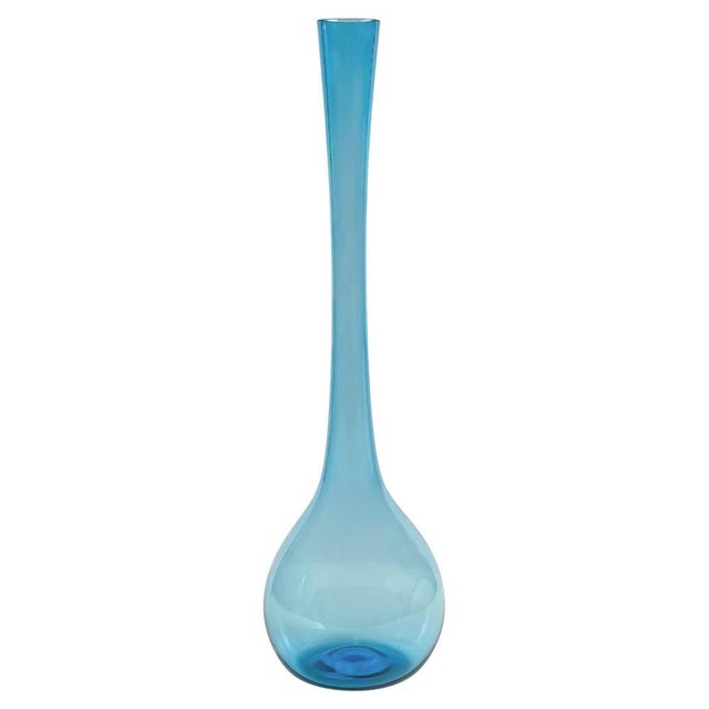 Mid-Century Pale Blue Glass Bottle Vase by Arthur Percy for Gullaskruf, Sweden, 1960s For Sale - Image 10 of 10