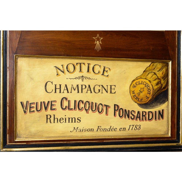 Wood Veuve Cliqout Champange Advertising Sign For Sale - Image 7 of 7