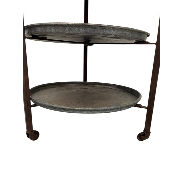 Black 1970s Vintage Reclaimed Bakery Shelf Rack With Removable Metal Trays For Sale - Image 8 of 9
