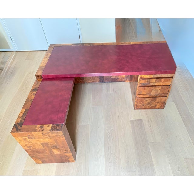 Mid 20th Century Mid 20th Century Paul Evans Patchwork L-Desk For Sale - Image 5 of 11