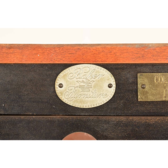 Baker Furniture French Empire Neoclassical Burl Wood Abattant Bar Cabinet, Circa 1980s For Sale - Image 16 of 18