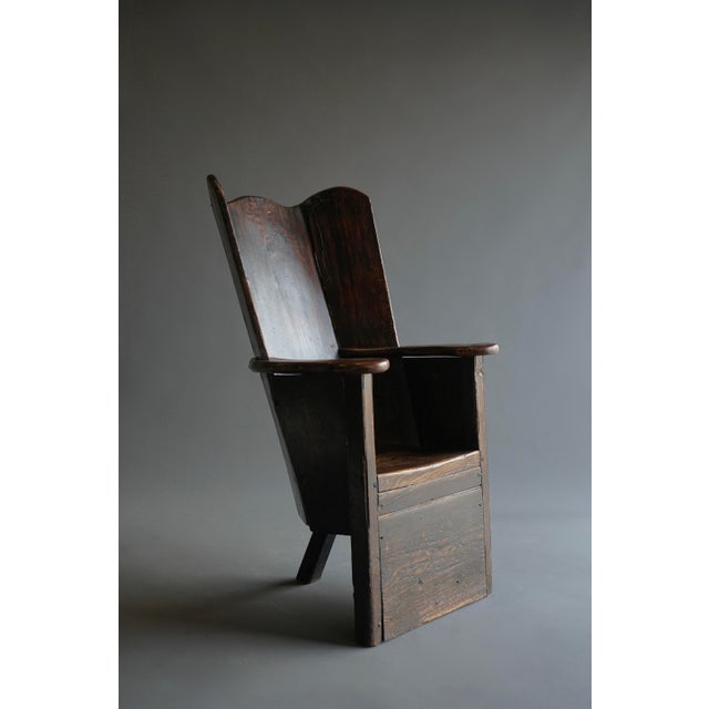 Antique Georgian Welsh Pine Lambing Chair, 1820s For Sale - Image 10 of 18