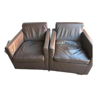Authentic Cappellini Italy Leather Armchairs (2) - Modern Designer Furniture For Sale