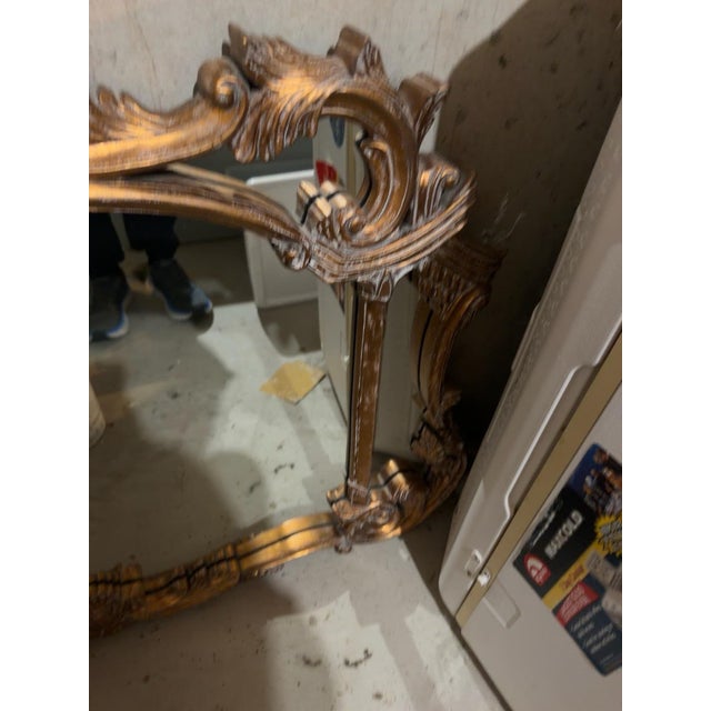 Baroque Ardley Hall Ornate Gold Baroque-Style Wall Mirror With Decorative Scrollwork For Sale - Image 3 of 5