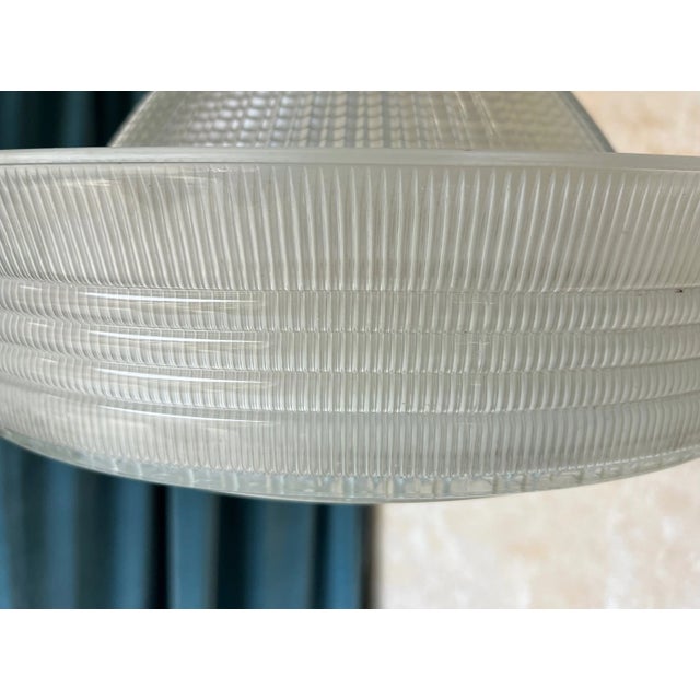 Vintage American Glass and Brass Pendant Light, Circa 1960s For Sale - Image 11 of 12