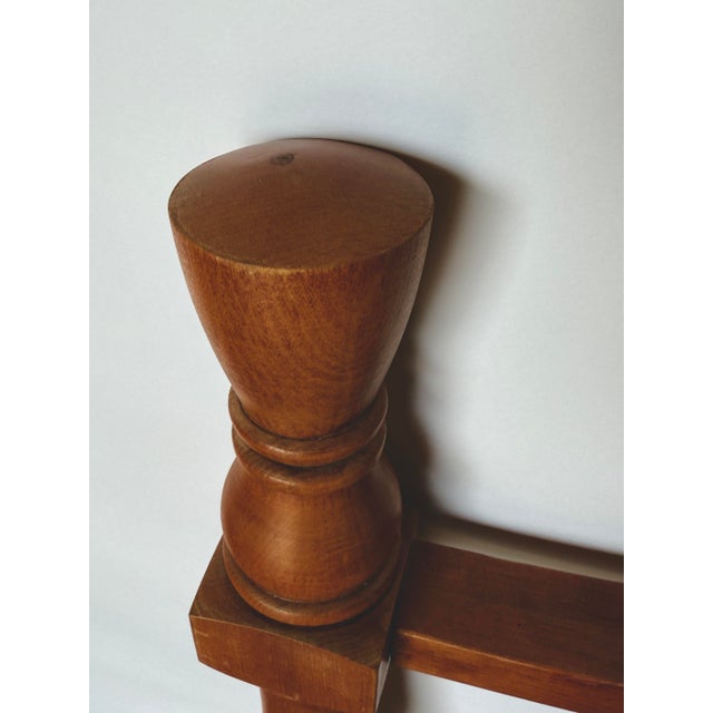 Wood Vintage, in the Style of Ethan Allen - Spindle Queen/ King Headboard (Only No Side, Rails or Footboard) For Sale - Image 7 of 10