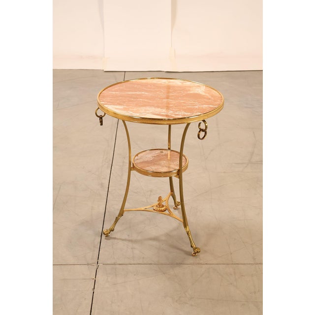 Mid 20th Century Neoclassical Style Pair of Marble Top Gueridon Side Tables For Sale - Image 4 of 18