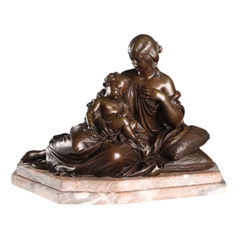 Mother and Child Figure by James Pradier For Sale
