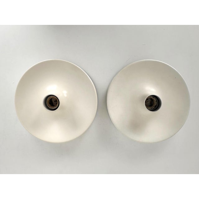 Ivory German White Wall Lights, 1960s, Set of 2 For Sale - Image 8 of 16