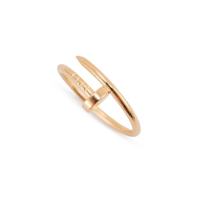 Brand: Cartier Gender: Ladies Metal Type: 18K Yellow Gold Ring Size: 8.25 Width: 1.76 mm Weight: 3.69 grams Cartier ladies...