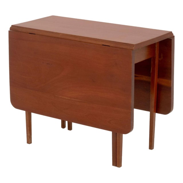 American Mid-Century Modern Diminutive Mahogany Drop-Leaf Table For Sale