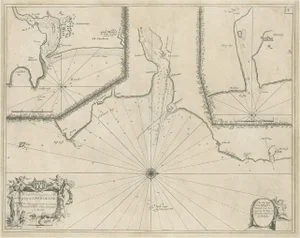 Antique Chart of Dundee and Aberdeen and Montrose in Scotland, 1774