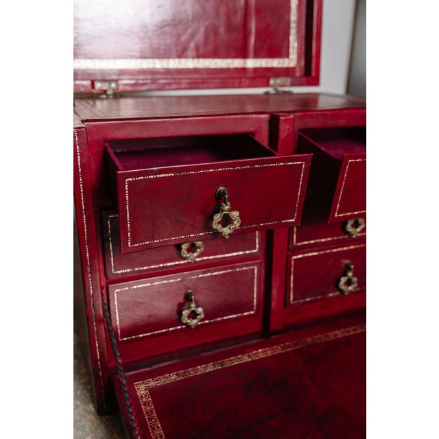 Antique French Leather Écritoire, Traveling Secretary For Sale - Image 12 of 16