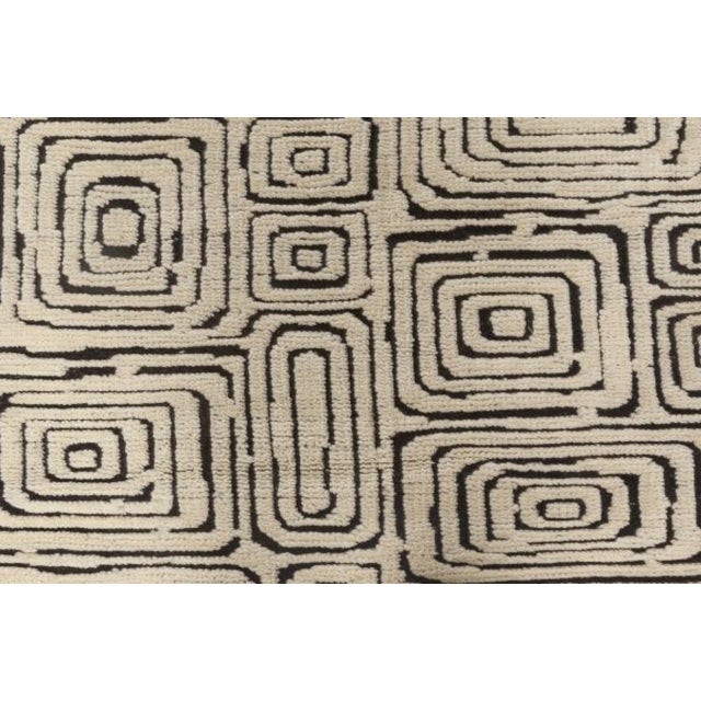 Modern Modern Quagmire Black and White Geometric Wool Rug by Doris Leslie Blau For Sale - Image 3 of 7