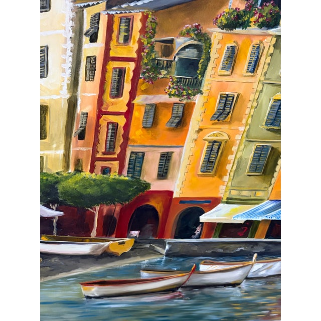 1960s 1960s Portofino: A Jewel of the Italian Riviera, Oil Painting For Sale - Image 5 of 9