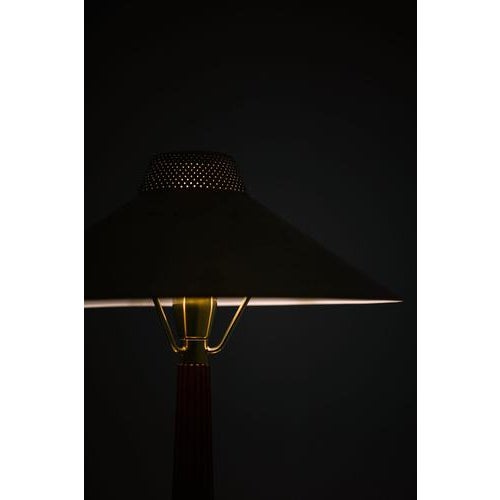 Brown Table Lamp in Brass and Mahogany from Hans Bergström, 1950s For Sale - Image 8 of 10