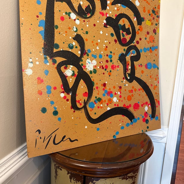 Abstract Vintage 1970s Peter Keil Painting on Board Unframed For Sale - Image 3 of 9