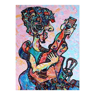 Alexander Arshansky, "Mandolin Player" Abstract/Cubist Piece For Sale