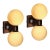 Modernist Hand-Blown Murano Smoked Golden Moon Hue Glass Double Sphere Sconces For Sale
