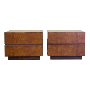Pair of 'Amboine' Burl Wood Night Stands by Design Frères