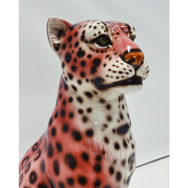 Not Yet Made - Made To Order Pink Leopard Statue in Ceramic by Ceramiche Boxer For Sale - Image 5 of 7