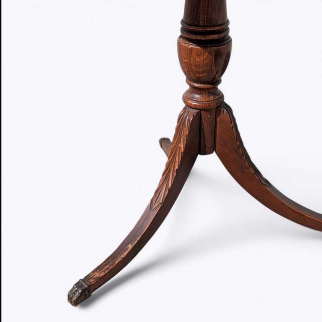 Mid-Century Mersman Round Wood Pedestal Side Table With Drawer For Sale - Image 13 of 17