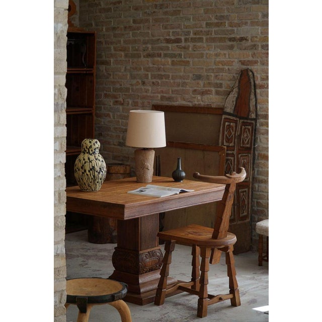 Vintage French Modern Table Lamp in Stone with Elephant Motifs, 1970s For Sale - Image 3 of 16