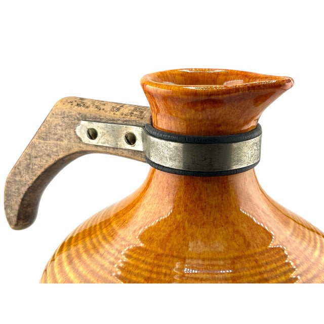 Ceramic 1960s Mid Century Bauer Orange Ringware Pottery Carafe Pitcher For Sale - Image 7 of 7