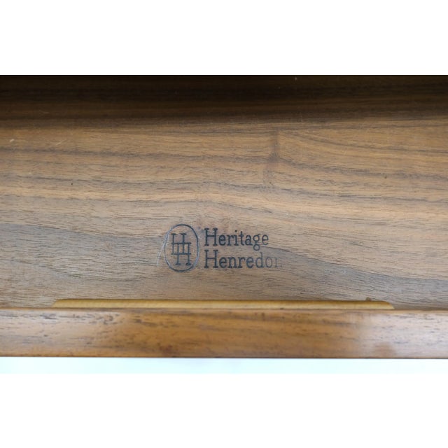 Wood Henredon Solid Walnut Bench Coffee Table For Sale - Image 7 of 13