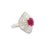 Contemporary 2.63 Carat Thai Ruby Diamond Ballerina Platinum Ring, Grs Certified, Size 6.25 For Sale - Image 3 of 6